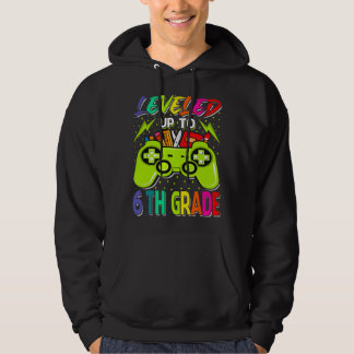 Levelled Up To 6th Grade Gamer Back To School Firs Hoodie