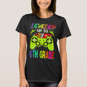 Levelled Up To 6th Grade Gamer Back To School Firs T-Shirt