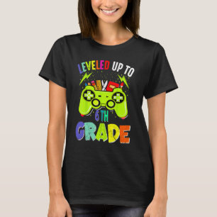 Levelled Up To 6th Grade Gamer Back To School Firs T-Shirt