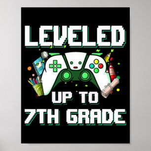 Levelled Up To 7th Grade Gamer Back To School Boys Poster