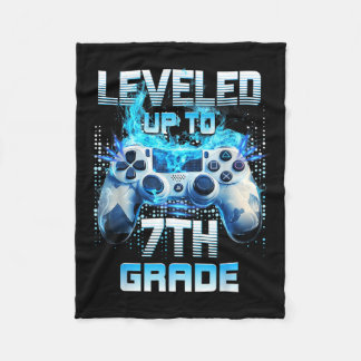 Levelled Up To 7th Grade Gamer Back To School Firs Fleece Blanket