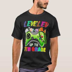 Levelled Up To 7Th Grade Gamer Back To School Firs T-Shirt