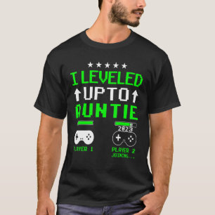 Levelled Up To Auntie 2023 Pregnancy Announcement  T-Shirt