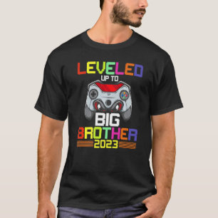 Levelled Up To Big Brother 2023 Gamer Big Bro Boys T-Shirt
