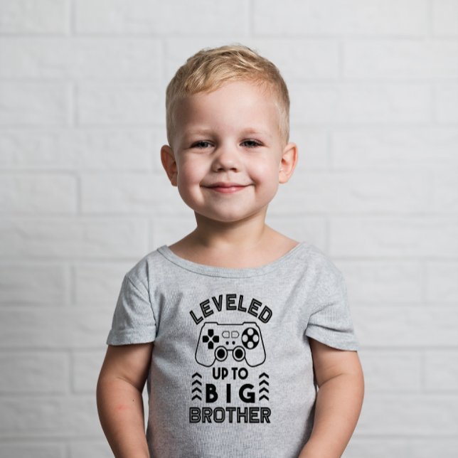Levelled Up To Big Brother Toddler T-Shirt (Leveled Up To Big Brother Shirt)
