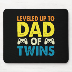 Levelled Up To Dad Of Twins Fathers Day Mouse Pad