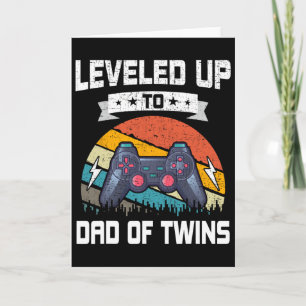 Levelled Up To Dad Of Twins Video Gamer Gaming  Card