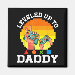 Levelled up to daddy funny gamer father new baby magnet