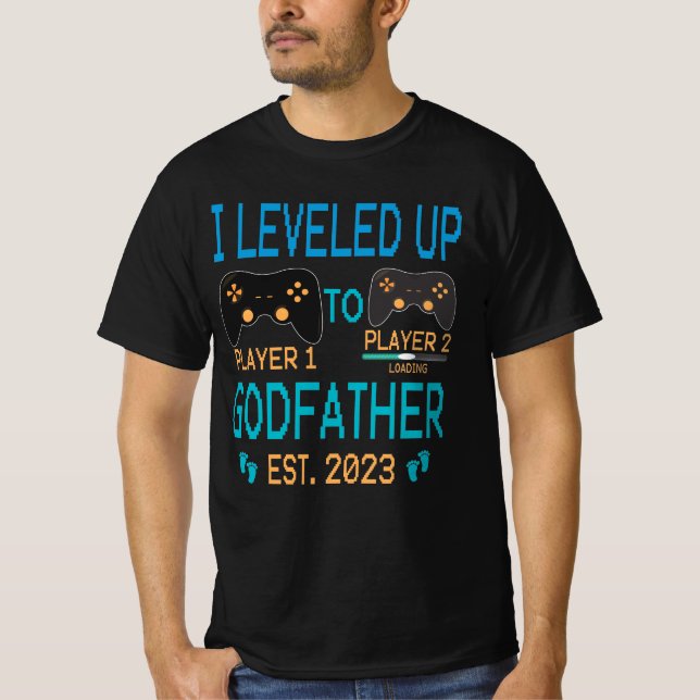 Levelled Up To Godfather 2023, New Godfather Gamin T-Shirt (Front)