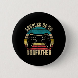 Levelled Up To Godfather Video Gamer Gaming 1 6 Cm Round Badge