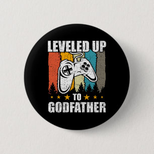 Levelled Up To Godfather Video Gamer Gaming 2 6 Cm Round Badge