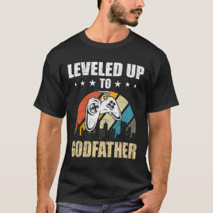 Levelled Up To Godfather Video Gamer Gaming 3 T-Shirt