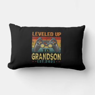 Levelled Up To Grandson 2021 Video Gamer Lumbar Cushion