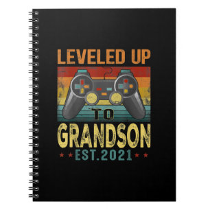 Levelled Up To Grandson 2021 Video Gamer Notebook