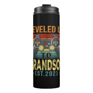 Levelled Up To Grandson 2021 Video Gamer Thermal Tumbler
