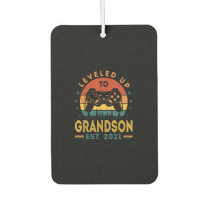 Levelled Up To Grandson Est 2021 Video Gamer Car Air Freshener
