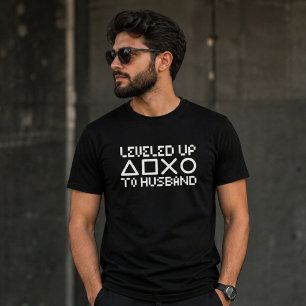 Levelled Up to Husband Gamer Wedding T-Shirt
