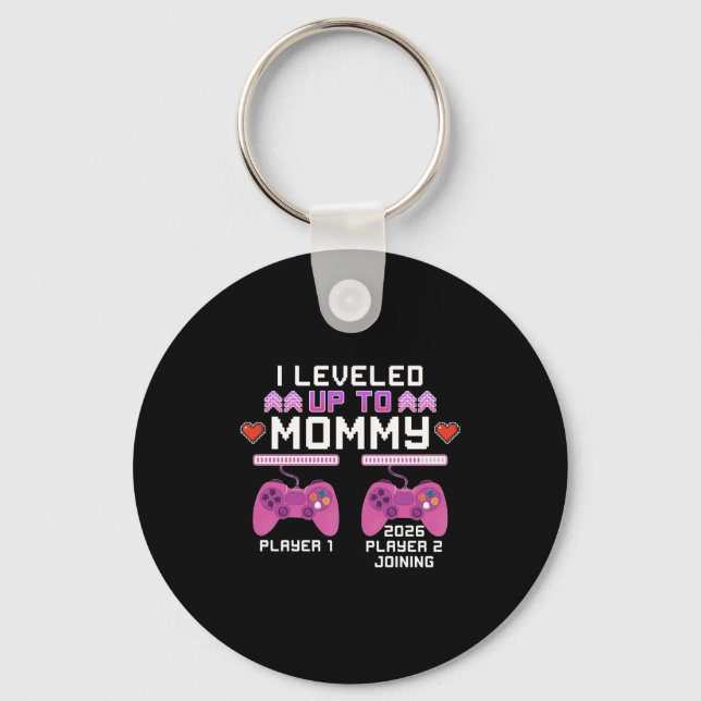 Levelled Up To Mummy Again Funny Gamer Mum Est 202 Key Ring (Front)
