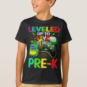Levelled Up To Pre-K Gamer Back To School First Da T-Shirt