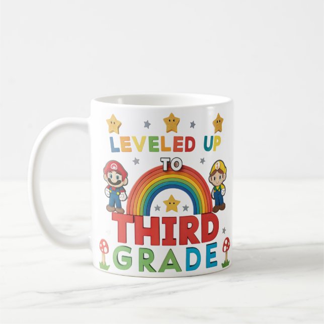 Levelled Up to Third Grade Mug | Back to School Cu (Left)
