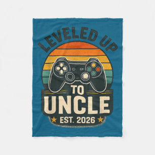 Levelled up to uncle 2026 gamer gaming pregnancy fleece blanket