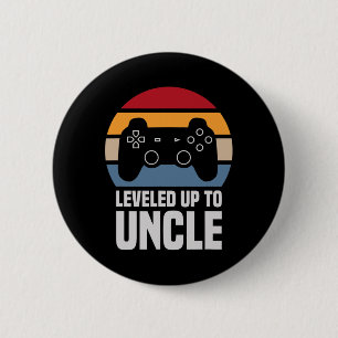 Levelled Up To Uncle Gift Gamer Gaming Pregnancy A 6 Cm Round Badge