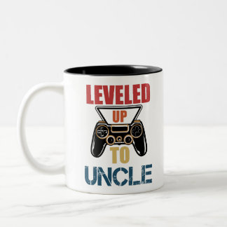 Levelled Up To Uncle New Uncle T-Shirt New Uncle Two-Tone Coffee Mug