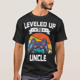 Levelled up to Uncle Video Gamer Gaming  T-Shirt