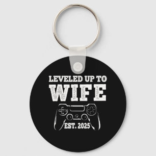 Levelled Up To Wife 2025 Funny Just Married Gamer Key Ring