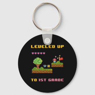 Levelling Up 1st Grade Ck To School Shirt Funny Ga Key Ring