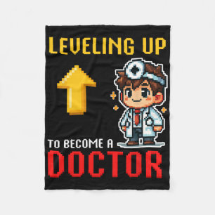 Levelling Up Doctor Ck To School Funny Gamer Boys  Fleece Blanket