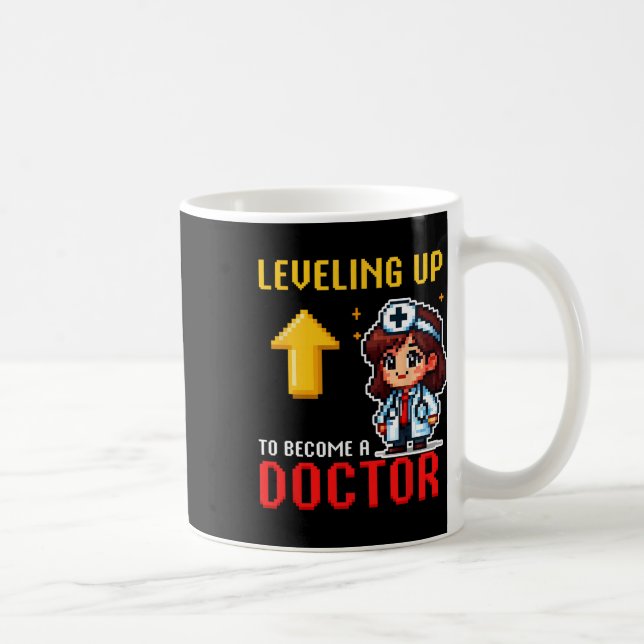 Levelling Up Doctor Ck To School Funny Gamer Girls Coffee Mug (Right)