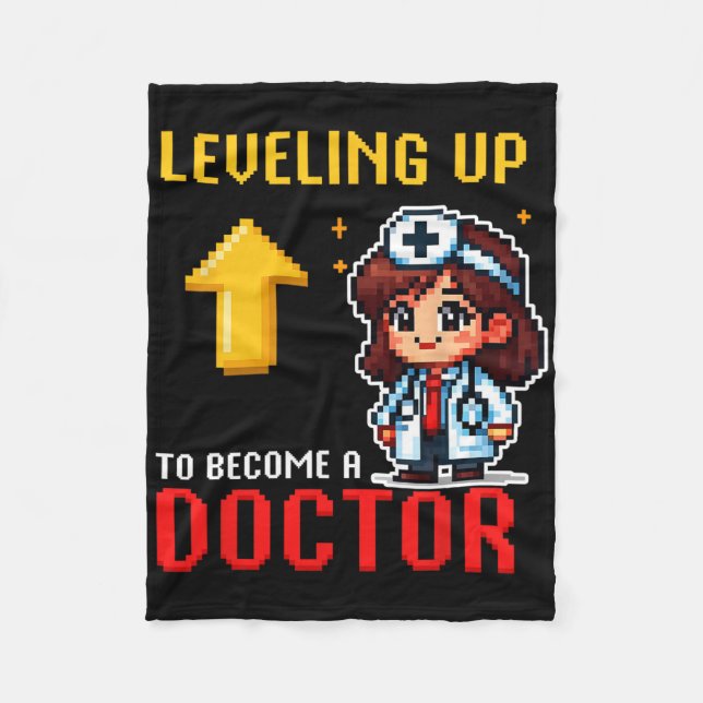 Levelling Up Doctor Ck To School Funny Gamer Girls Fleece Blanket (Front)