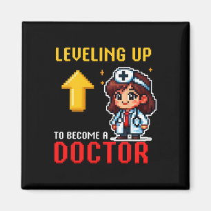 Levelling Up Doctor Ck To School Funny Gamer Girls Magnet