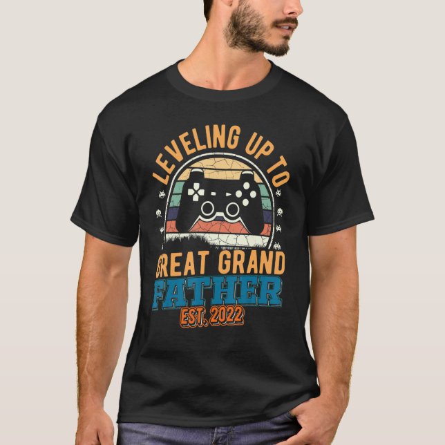 Levelling Up G Grandfather  Gaming Gamer Great Gra T-Shirt (Front)
