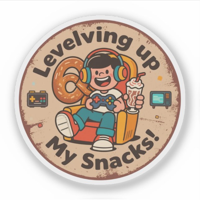 Levelling Up My Snacks! Funny Pixel Art Gamer  (Front)