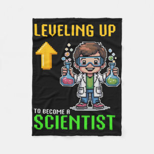 Levelling Up Scientist Ck To School Funny Gamer Bo Fleece Blanket