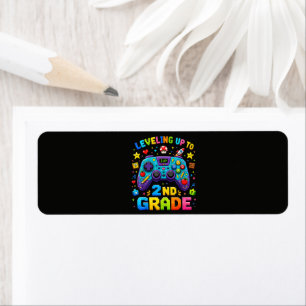 Levelling Up to 2nd Grade Back to School Gamer Return Address Label