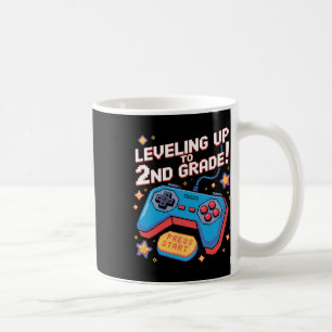 Levelling Up To 2nd Grade Gamer 8 Bit Pixelated Pi Coffee Mug
