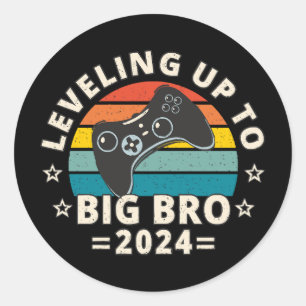 Levelling Up To Big Bro 2024 Classic Round Sticker