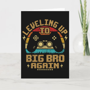 Levelling Up To Big Bro Again Vintage Gamer Brothe Card