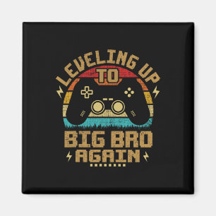 Levelling Up To Big Bro Again Vintage Gamer Brothe Magnet