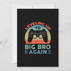 Levelling Up To Big Bro Again Vintage Gift Big Bro Holiday Card