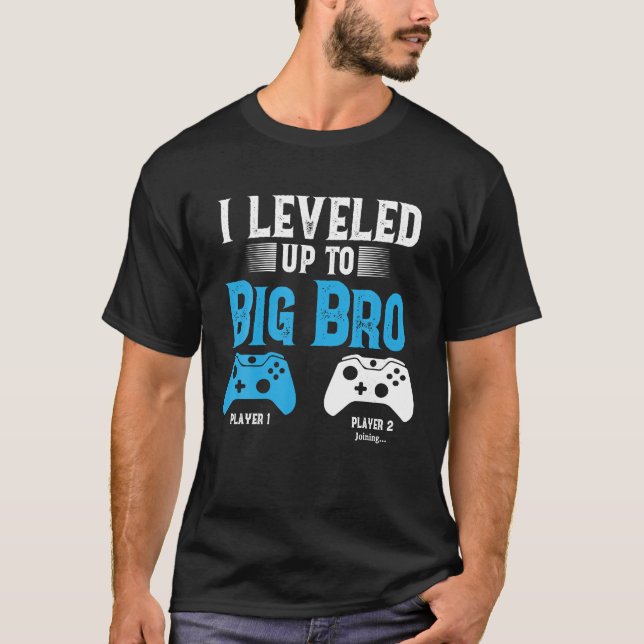 Levelling Up To Big Brother Design Video Game T-Shirt (Front)