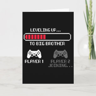 Levelling Up To Big Brother For Boys Men Vintage G Card