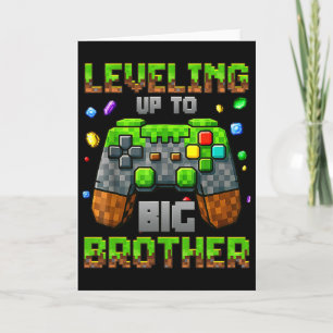 Levelling Up To Big Brother For Gamer Boys Kids Ga Card