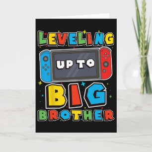Levelling Up To Big Brother For Gamer Boys Kids Me Card