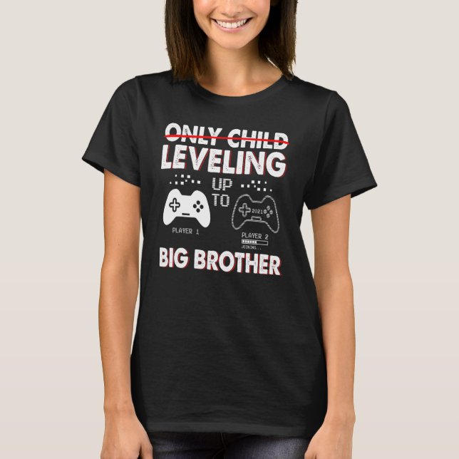 Levelling Up To Big Brother Pregnancy Announcement T-Shirt (Front)