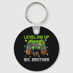 Levelling Up To Big Brother Shirt Funny Gamer Pixe Key Ring