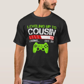 Levelling Up To Cousin Est 2021 Vintage Gift Funny T-Shirt